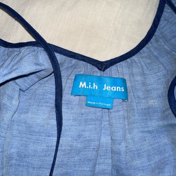 M.i.h. Jeans Blue Chambray Colorblock Sunset Three Tiered Sundress - Picture 7 of 10
